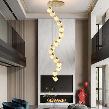 Emerson Alabaster-Box Round Chandelier 20" 24"