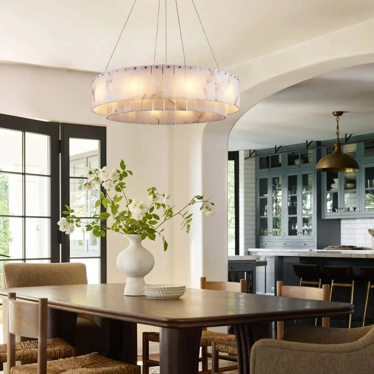 Celine Alabaster Round Chandelier 31" Fast Shipping