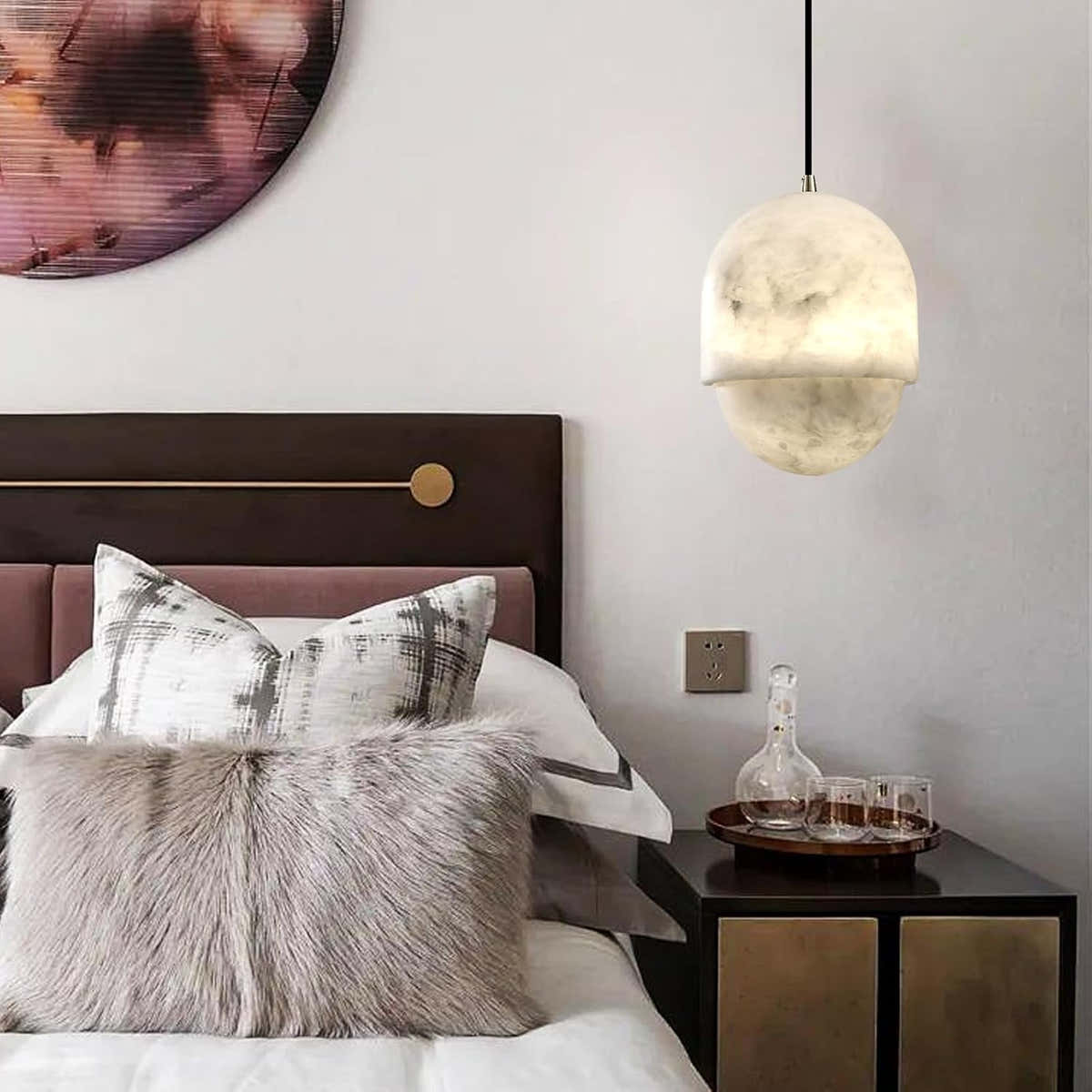 Alabaster Pendant Lights Kitchen Island - Fast Delivery-1-Luxehomezone