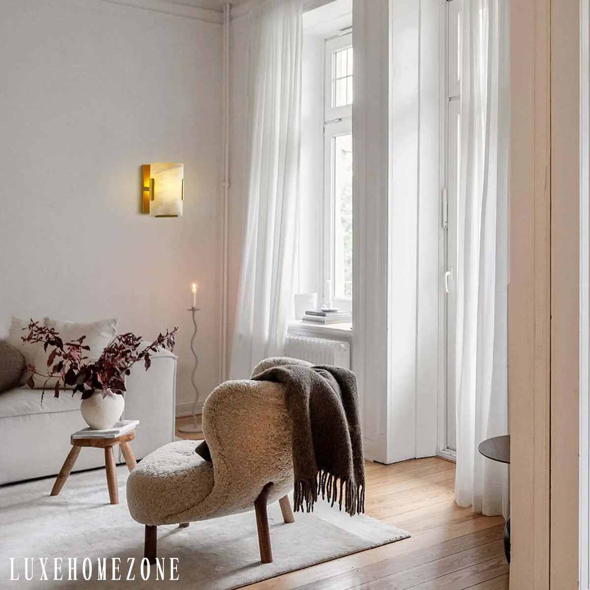 Alabaster Wall Sconces, Modern Marble Stone Sconces Wall Lighting