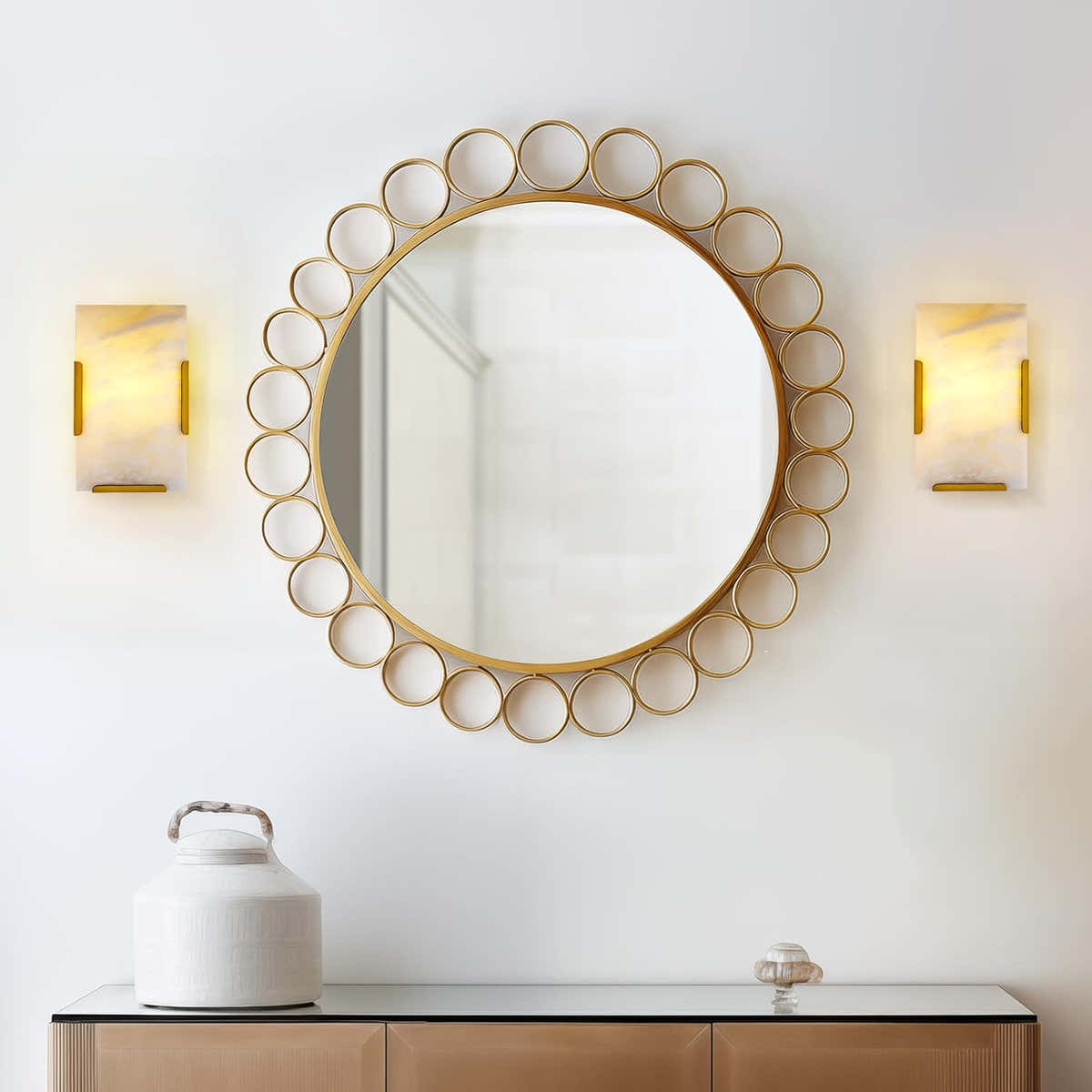 Alabaster Wall Sconces, Modern Marble Stone Sconces Wall Lighting - Fast Delivery-1-Luxehomezone