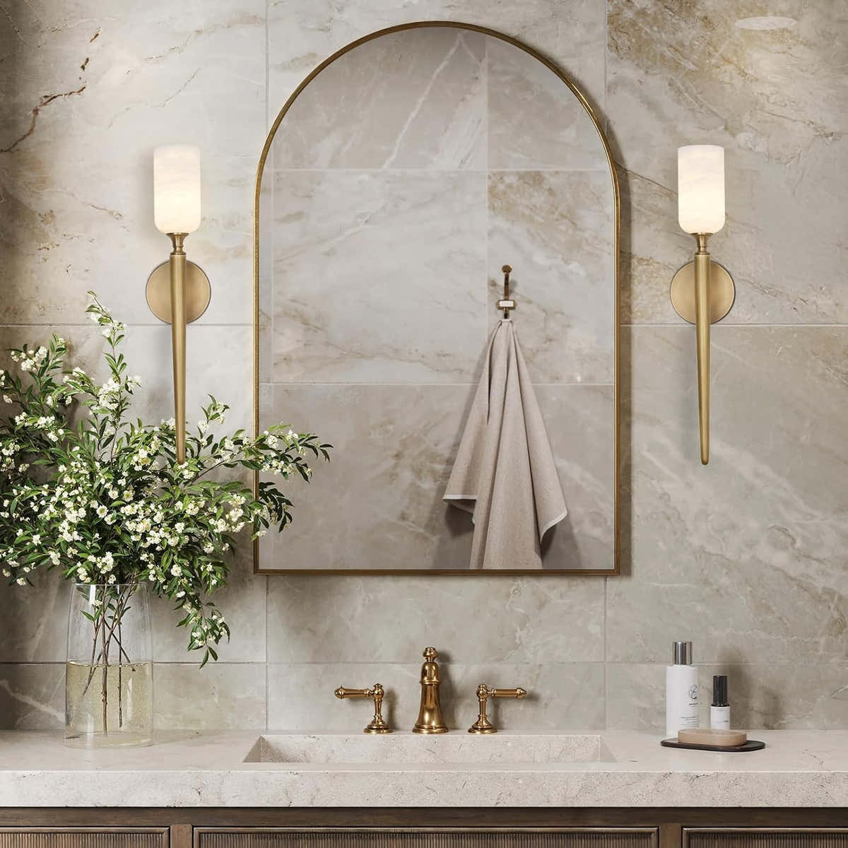 Modern Alabaster Wall Sconces - Fast Delivery-1-Luxehomezone