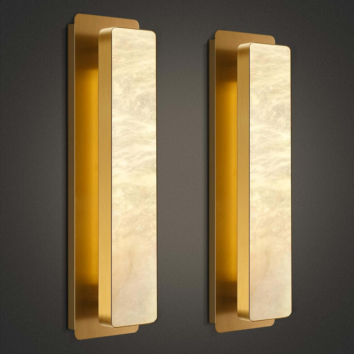 Alabaster Wall Sconces 20" - Fast Delivery-1-Luxehomezone