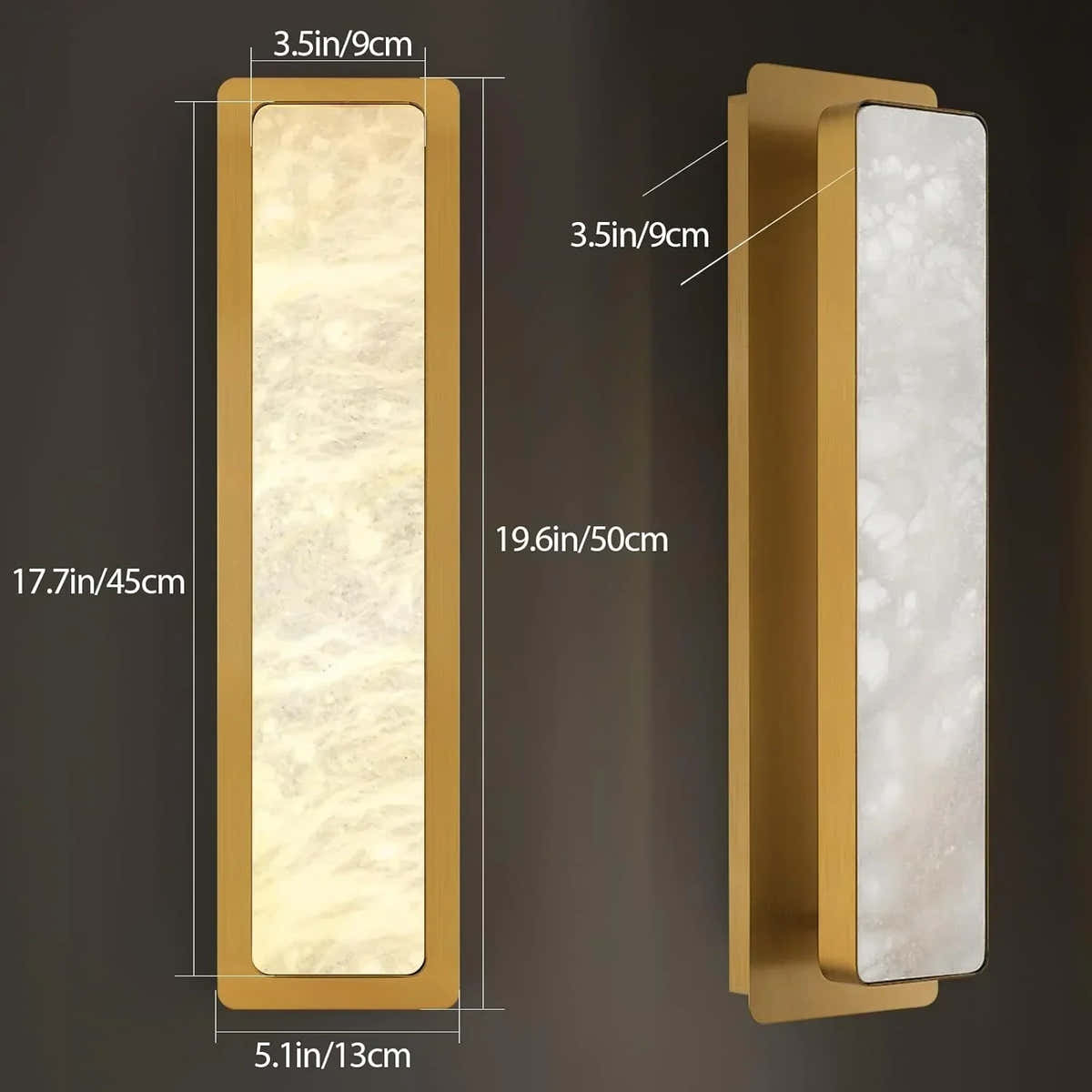Melange Alabaster Rectangle Wall Sconces 20"