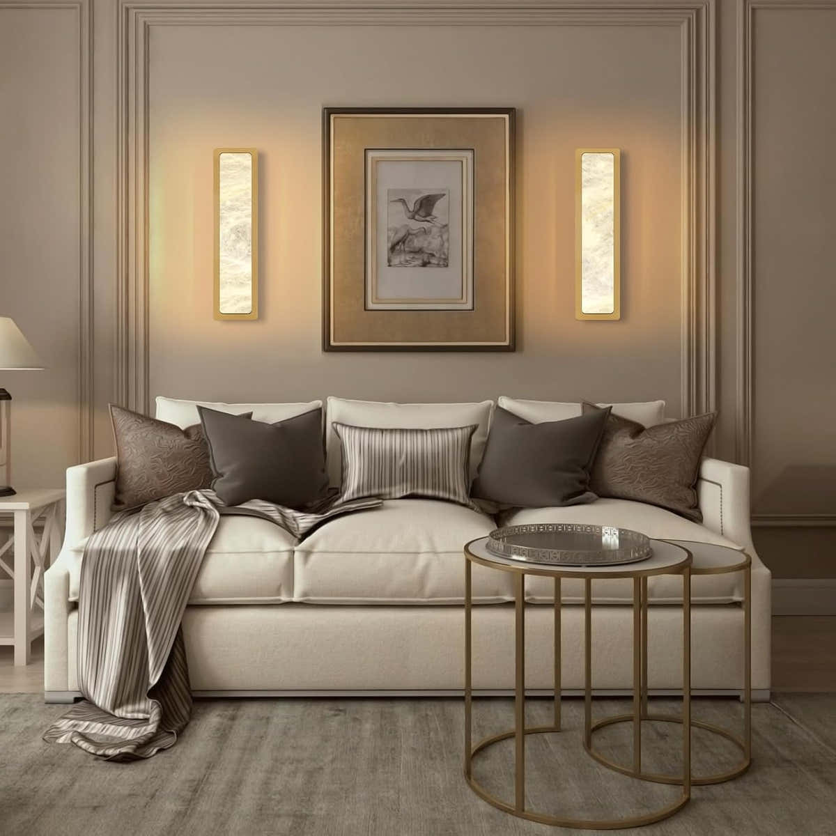Alabaster Wall Sconces 20" - Fast Delivery-1-Luxehomezone