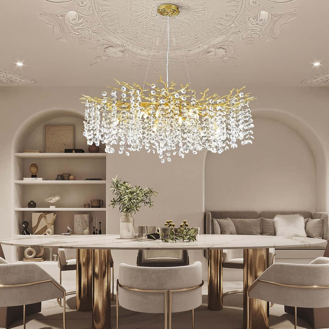 Tree Branch Chandelier for Dining Room L55in - Fast Delivery-1-Luxehomezone