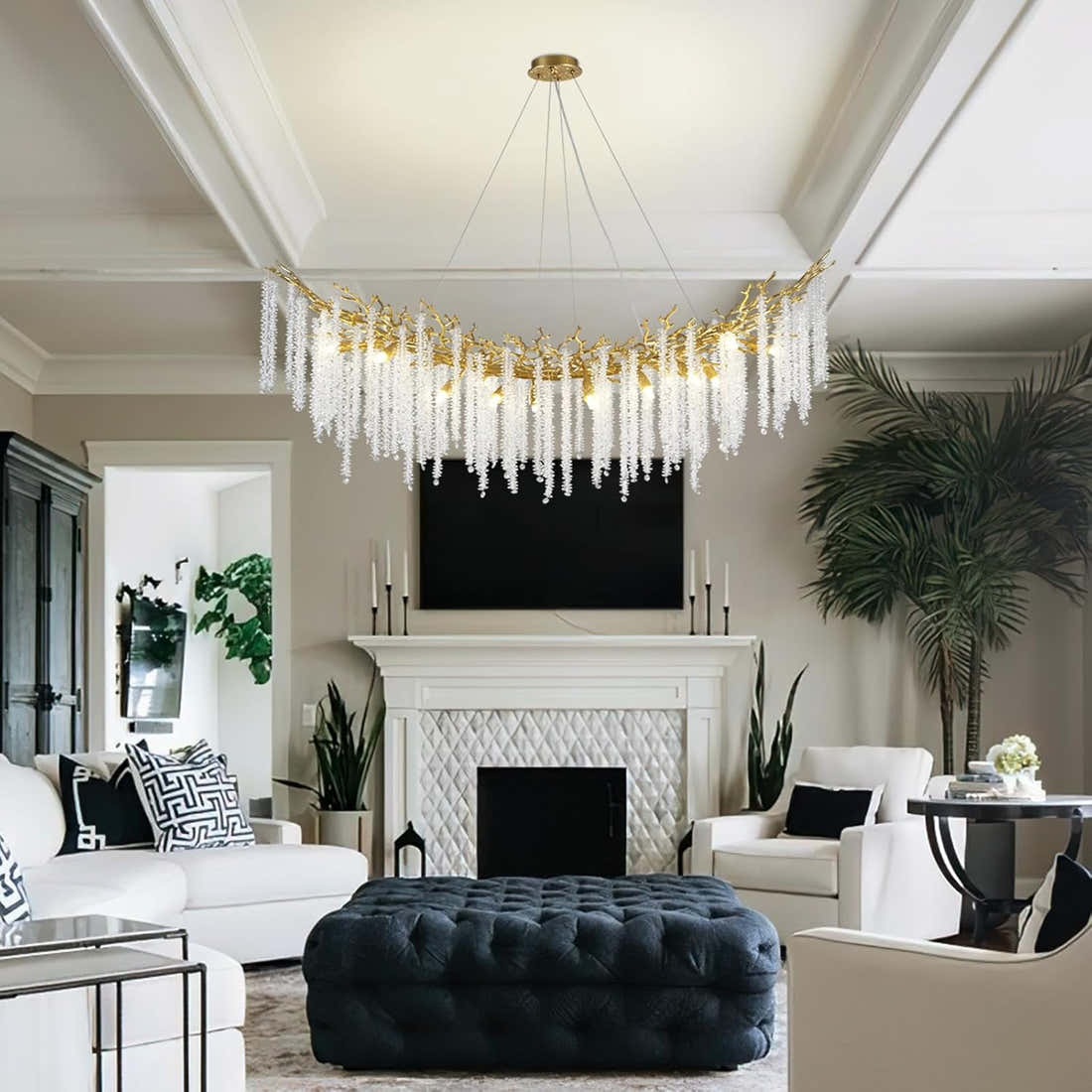 Gold Tree Branches Chandelier - Fast Delivery-1-Luxehomezone