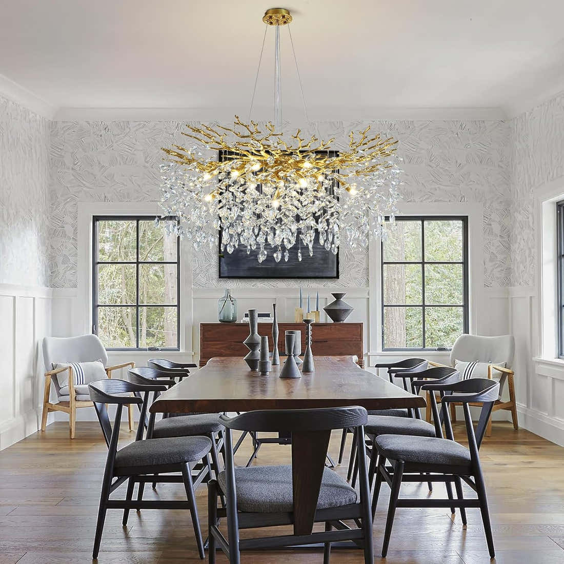 Modern Round Crystal Chandelier 21" 30" 40" - Fast Delivery-1-Luxehomezone