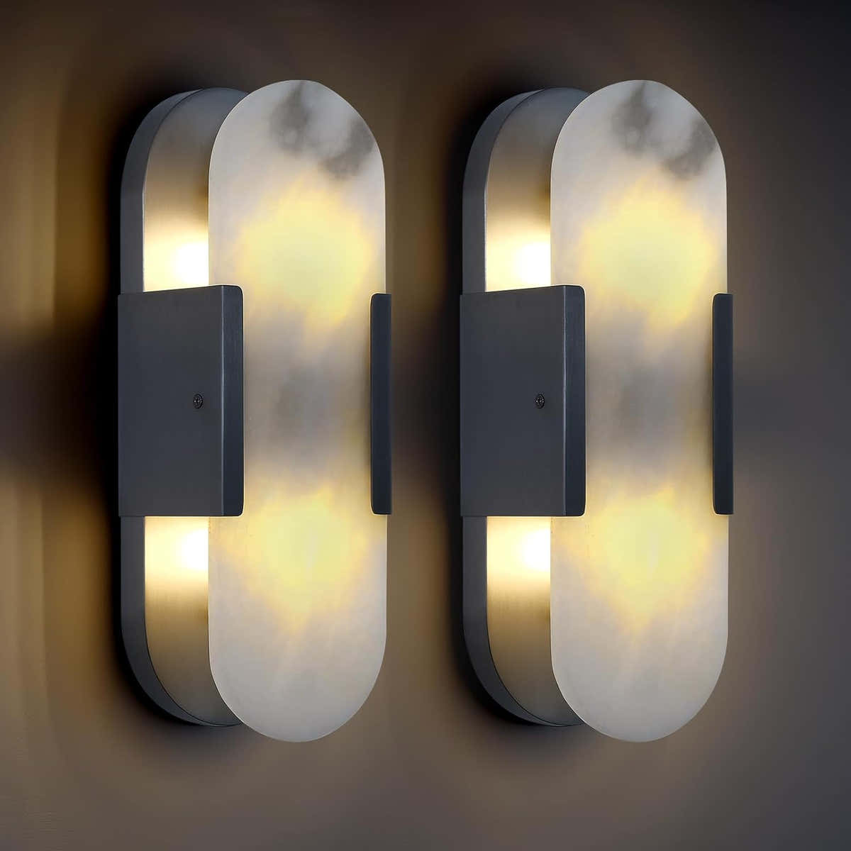 Trinidad Alabaster Wall Sconces 14" 20"