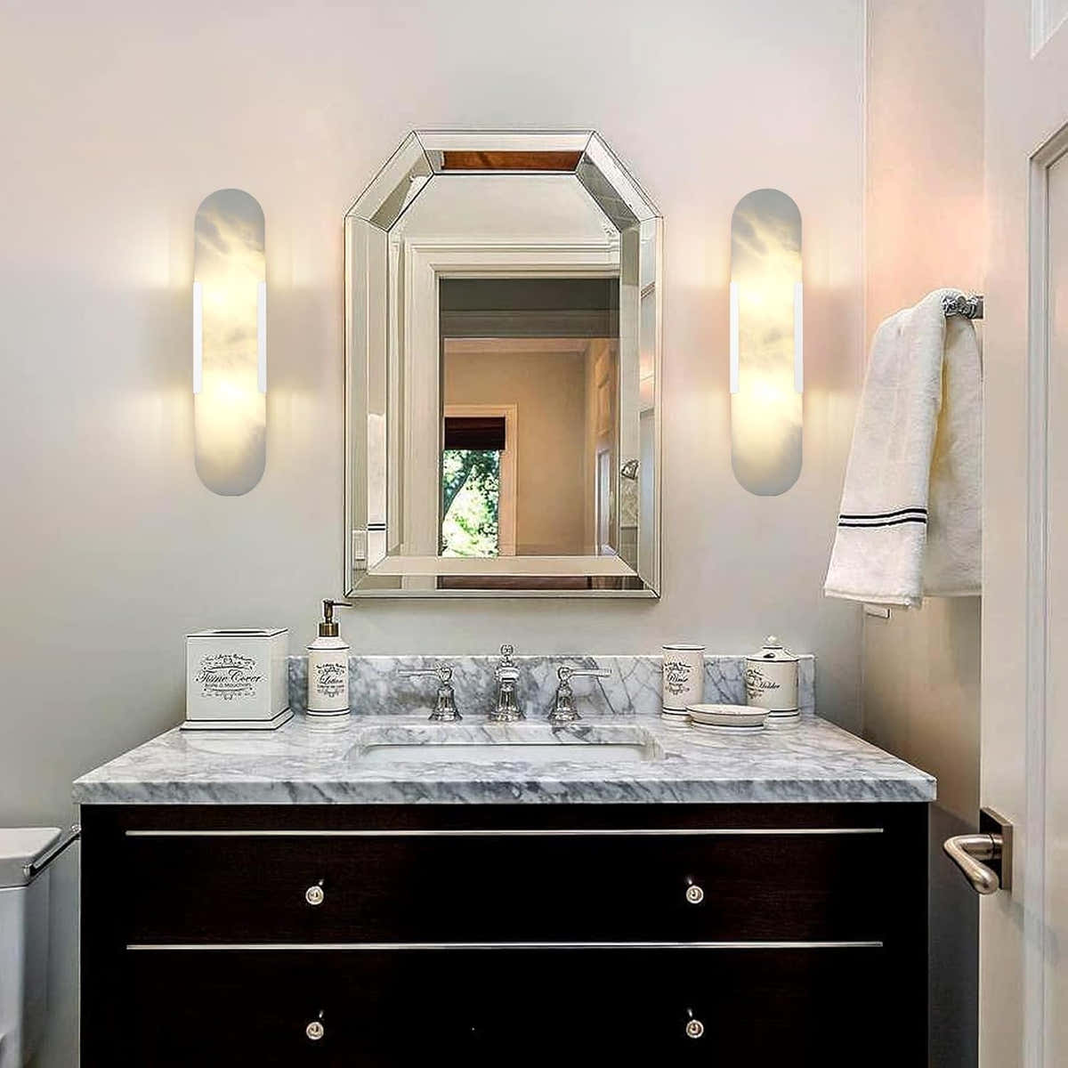 Trinidad Alabaster Wall Sconces 14" 20"