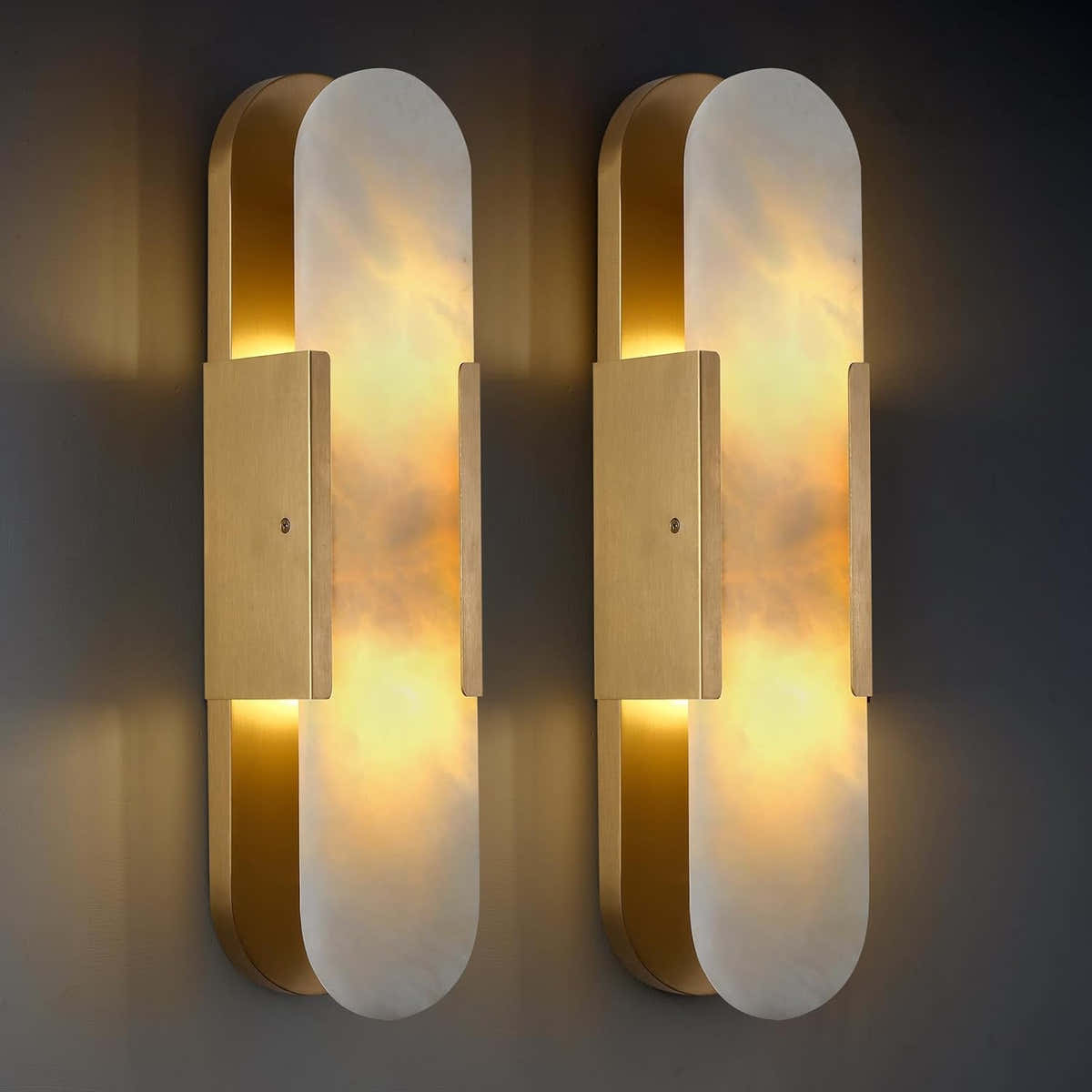 Trinidad Alabaster Wall Sconces 14" 20"