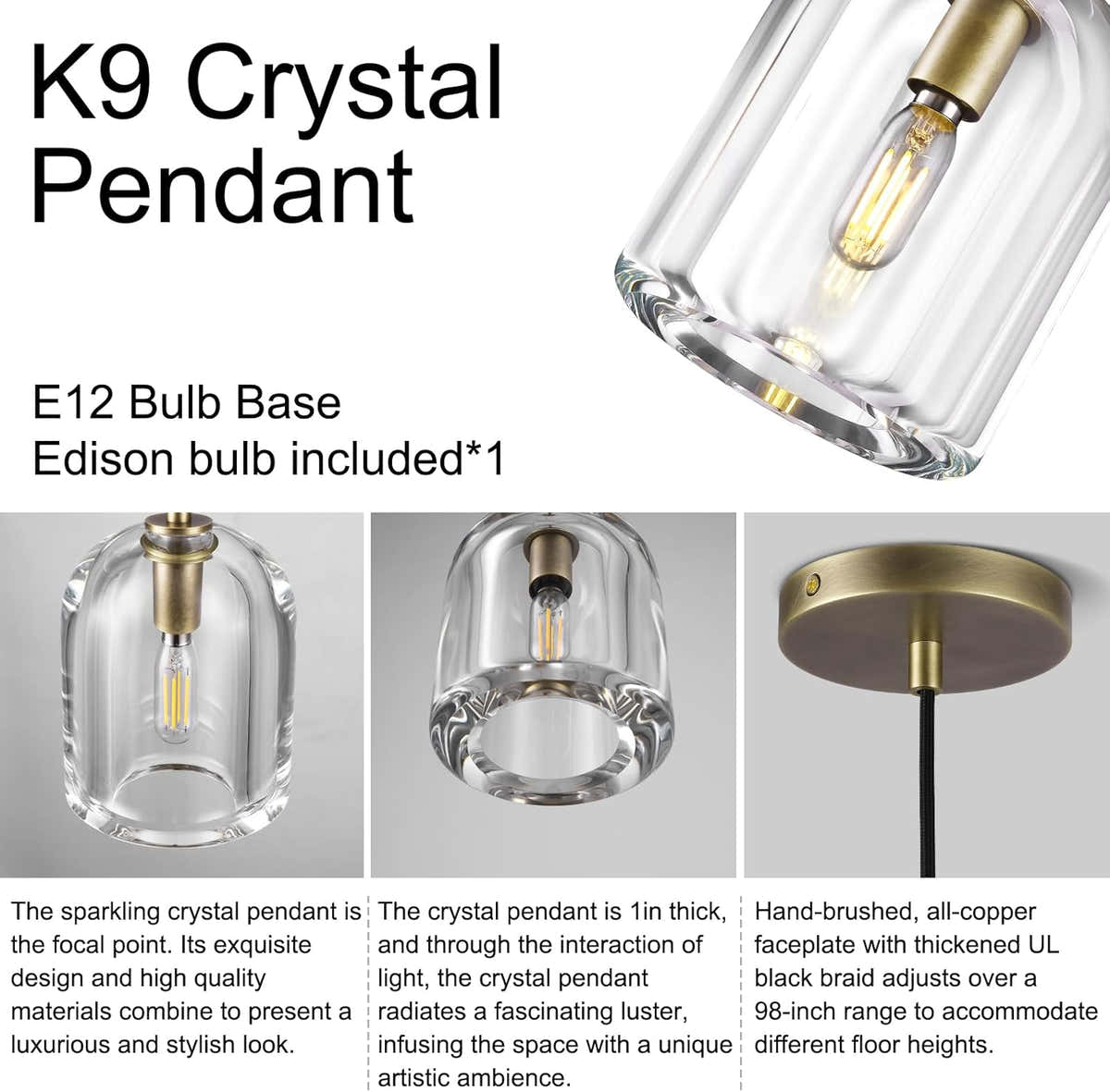 Modern Crystal Pendant Lights Kitchen Island