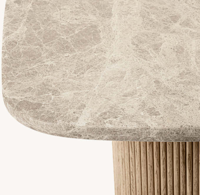 Mulholland Stone Rectangular Pedestal Dining Table