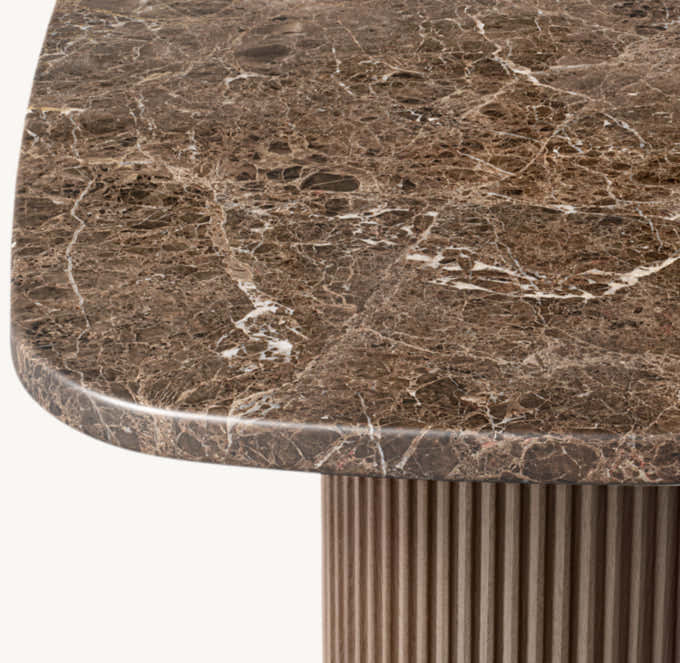 Mulholland Stone Rectangular Pedestal Dining Table