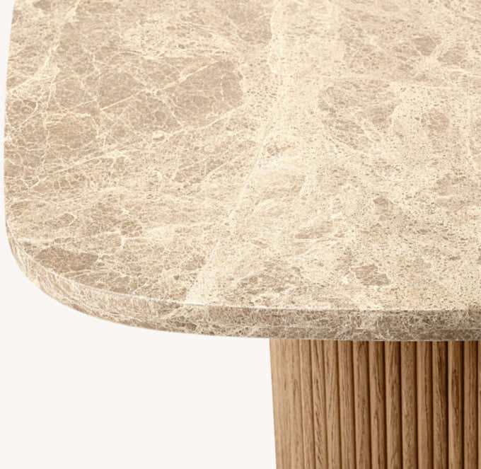 Mulholland Stone Rectangular Pedestal Dining Table