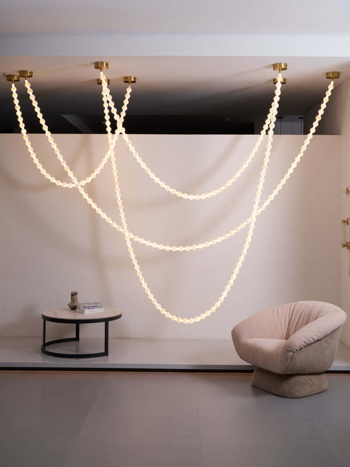 Alabaster Pearl Necklace Chandelier