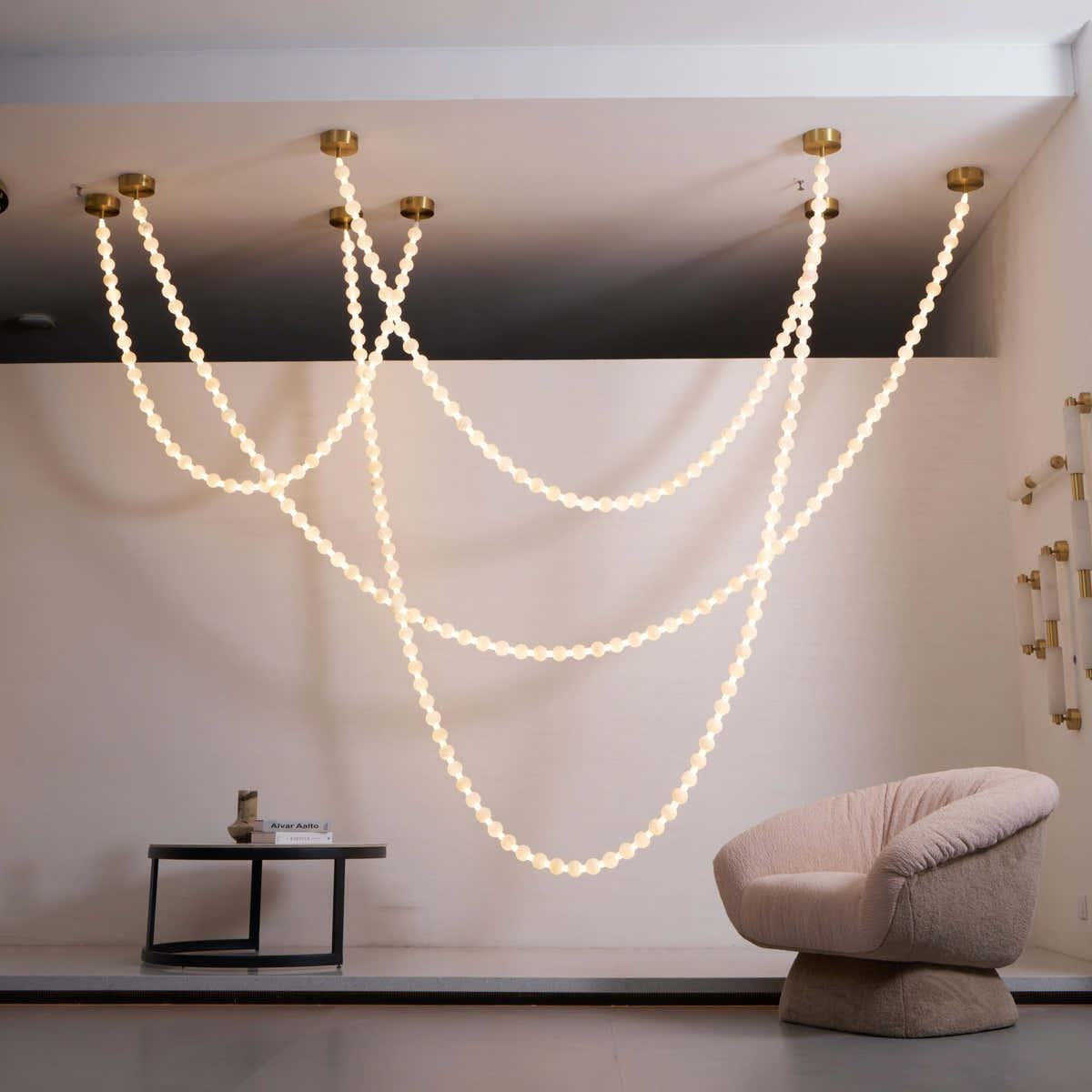 Alabaster Pearl Necklace Chandelier
