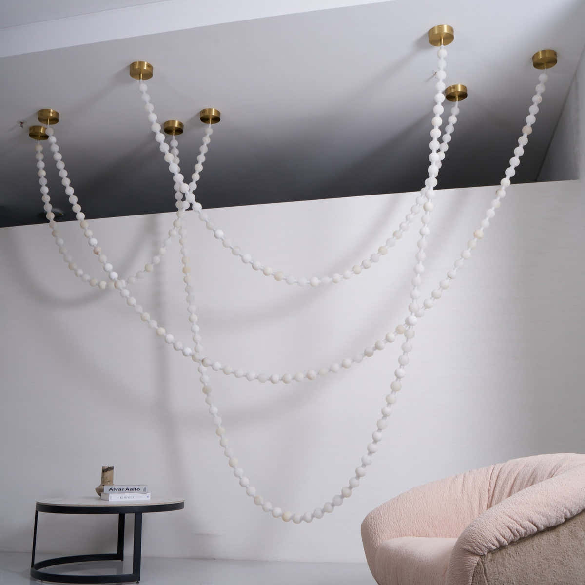 Alabaster Pearl Necklace Chandelier