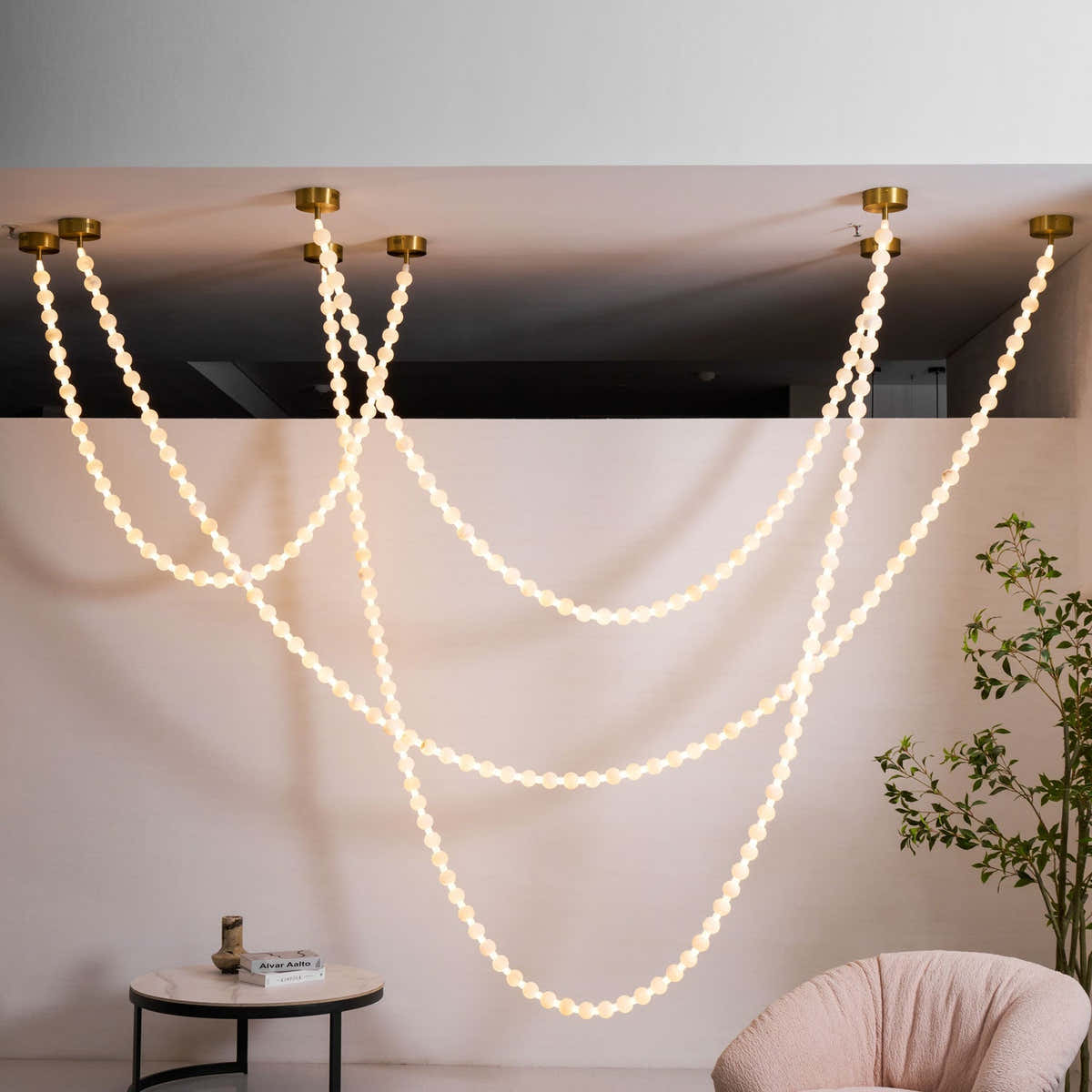 Alabaster Pearl Necklace Chandelier