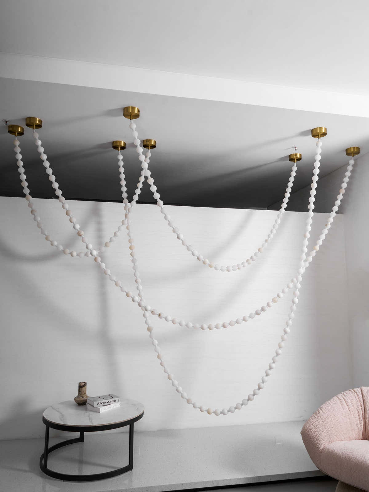 Alabaster Pearl Necklace Chandelier
