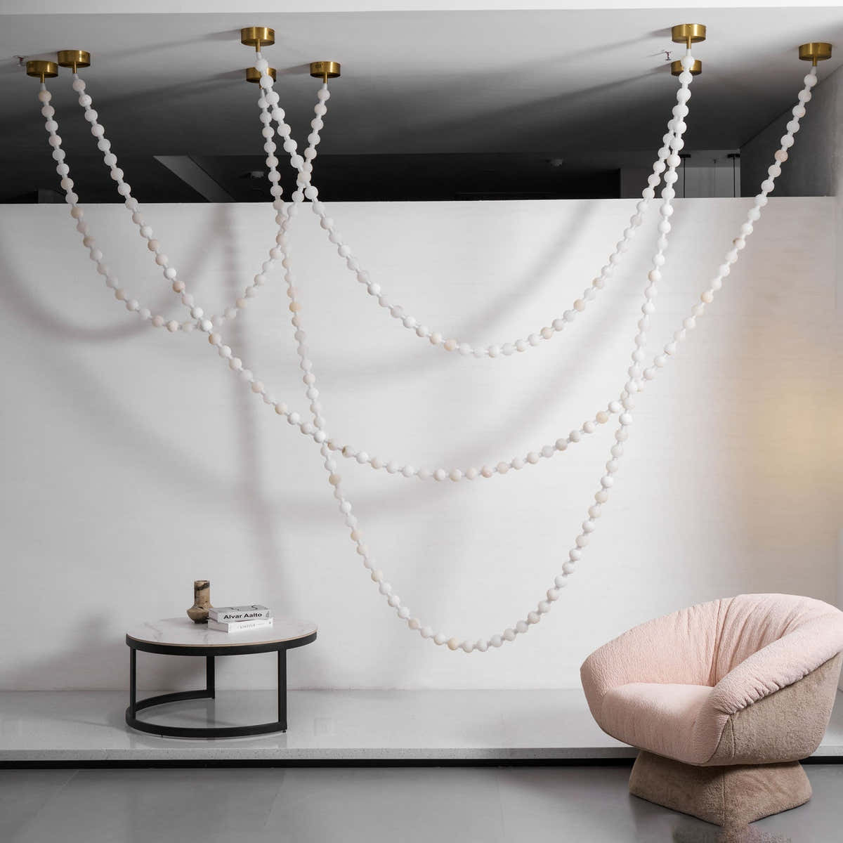 Alabaster Pearl Necklace Chandelier