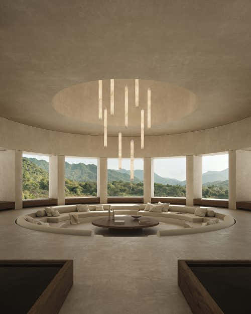 Vertical Roller Alabaster Pendant Light