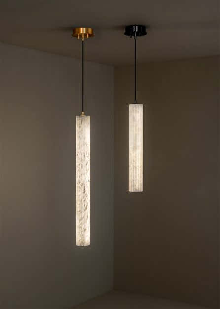 Vertical Roller Alabaster Pendant Light