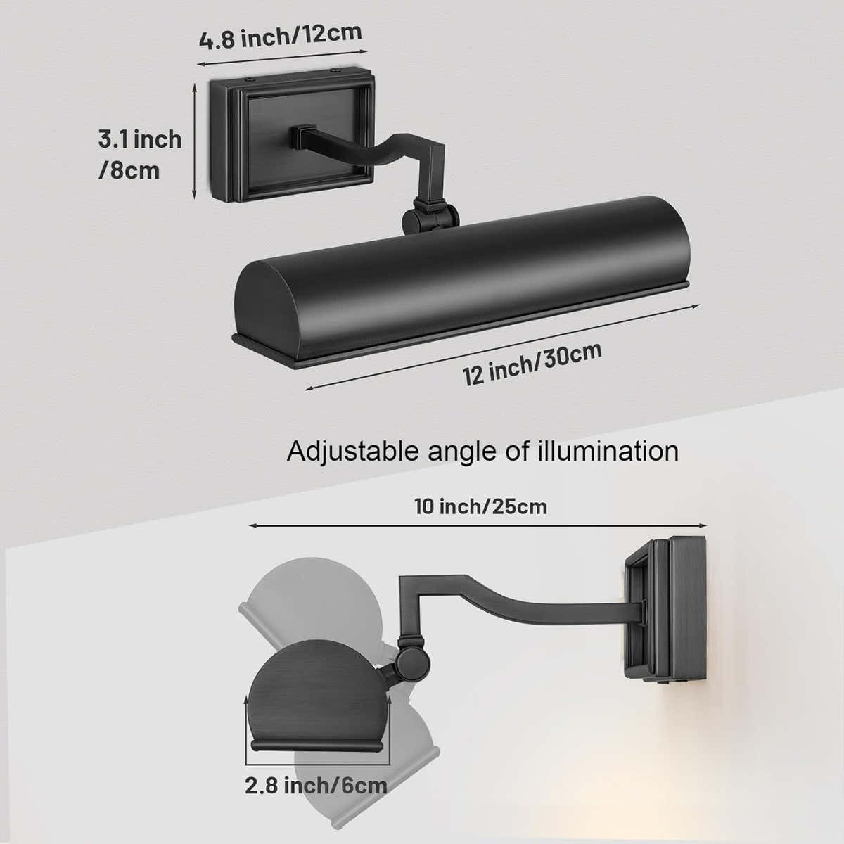 Modern 12in Picture Lights for Wall Hardwired