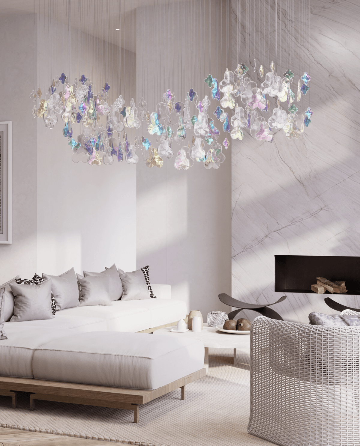 Iris Iridescent Blossom Chandelier