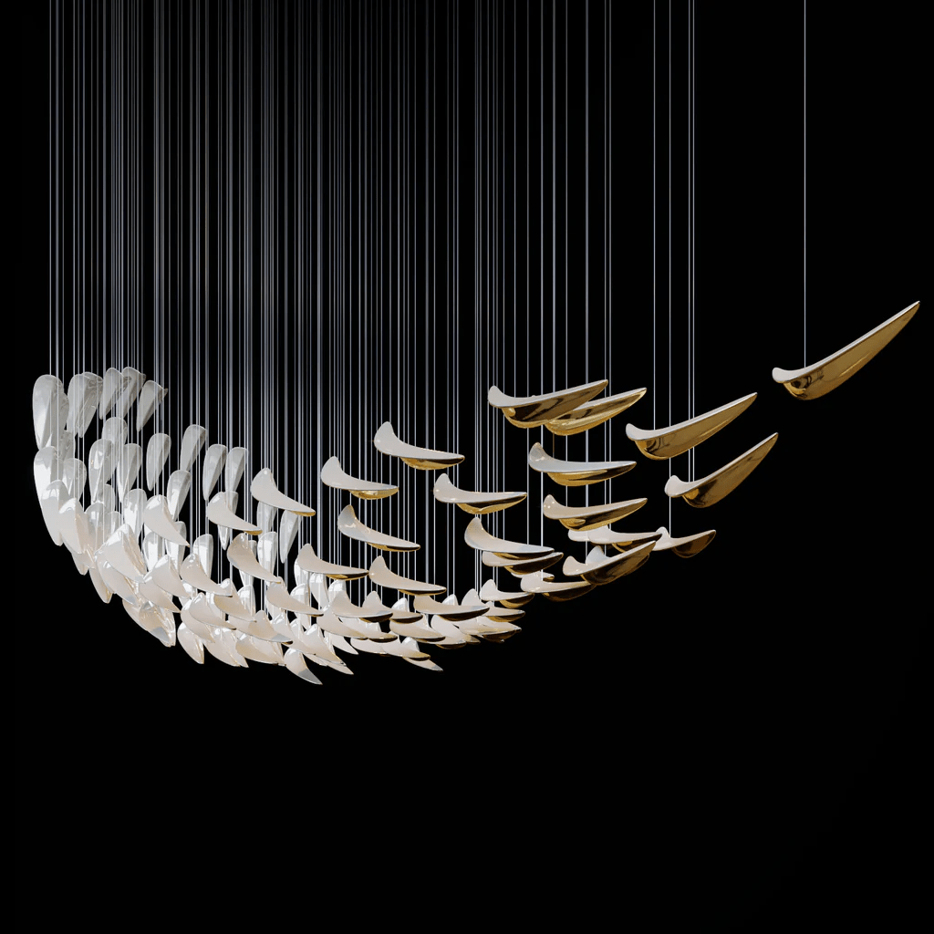 White Feather Art Deco Customize Chandelier