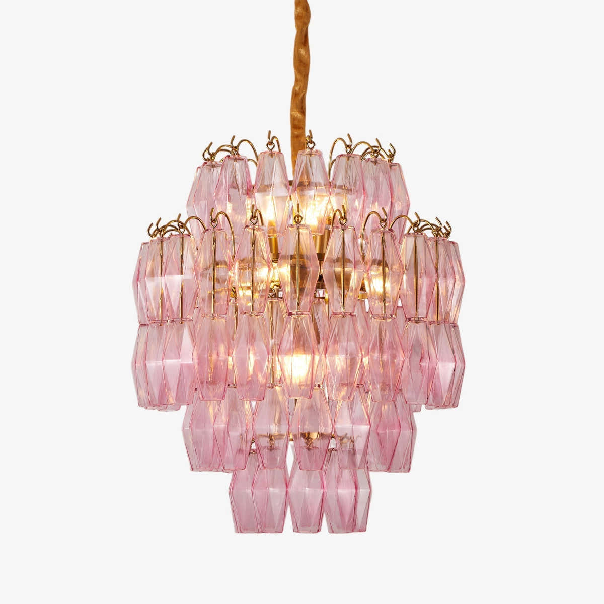Pink Murano Glass Prism Chandelier