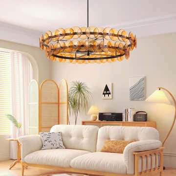 Loren Glass Chandelier 32" 42"