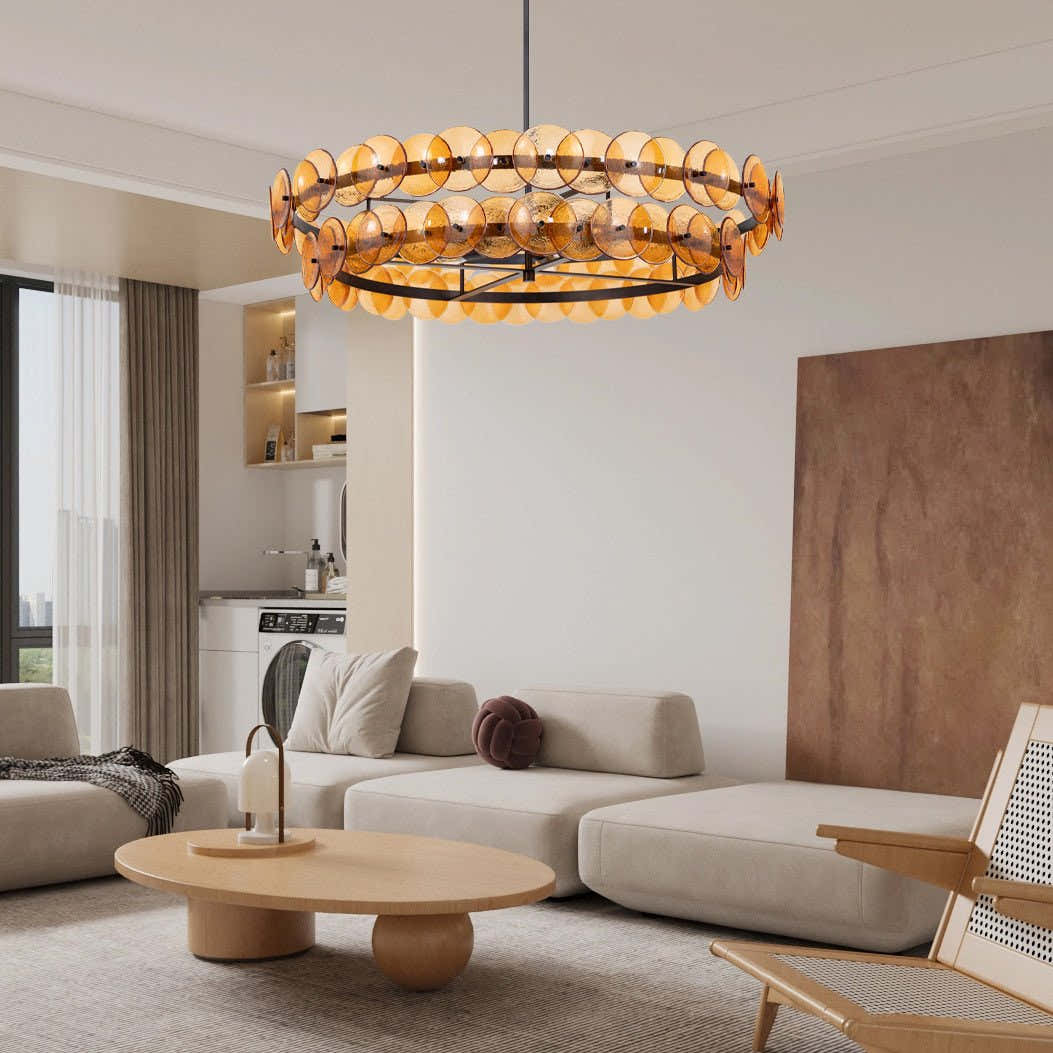Loren Glass Chandelier 32" 42"