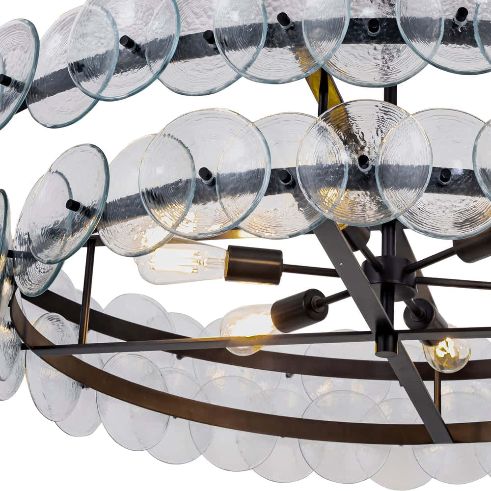 Loren Glass Chandelier 32" 42"
