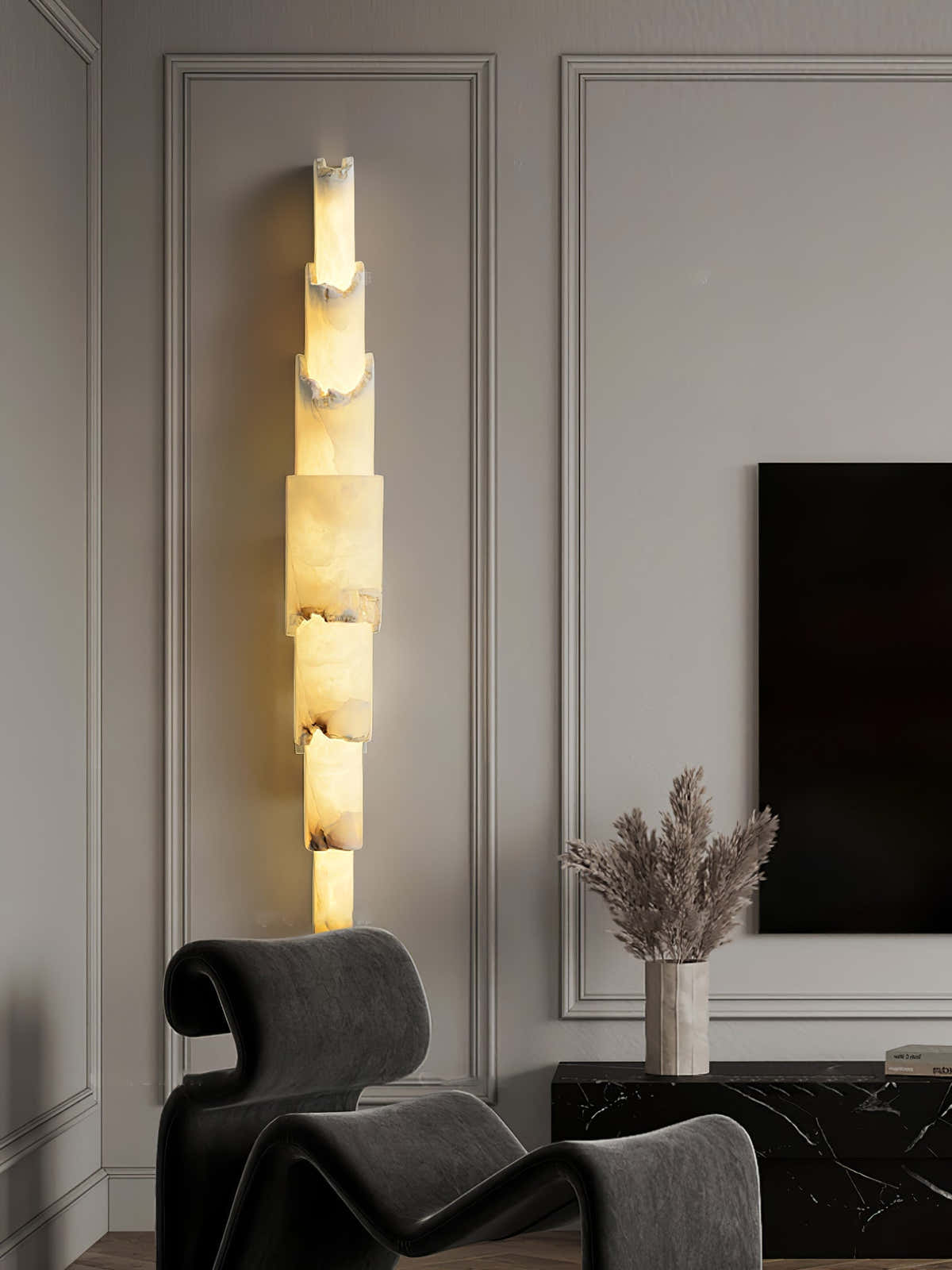 Cascading Alabaster Wall Sconce