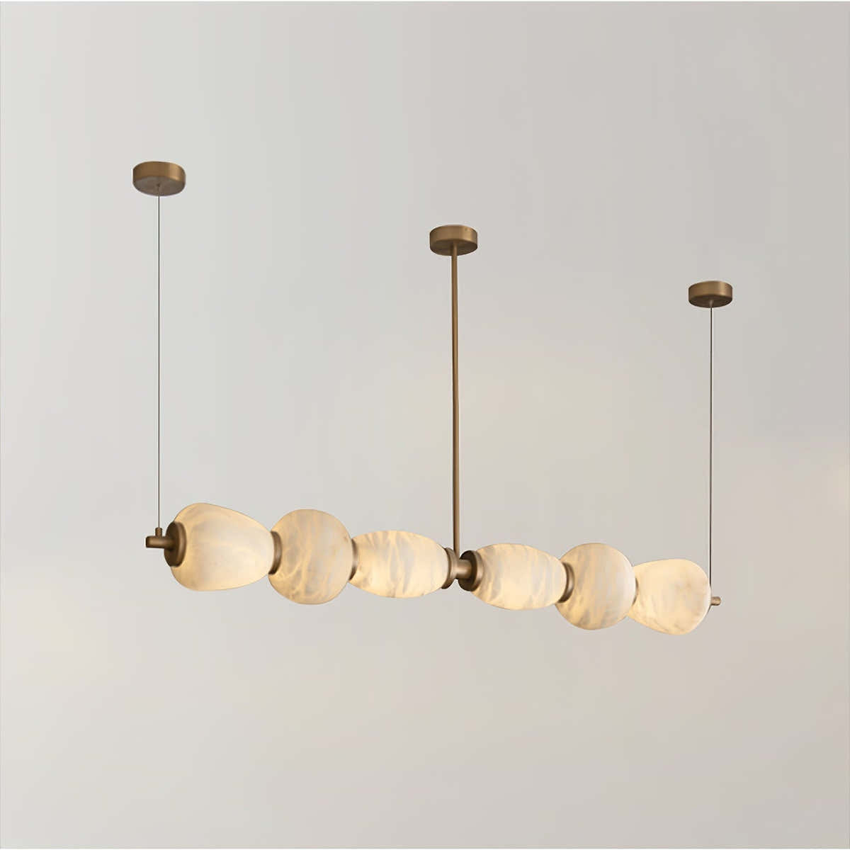 Alabaster Pebble Linear Chandelier