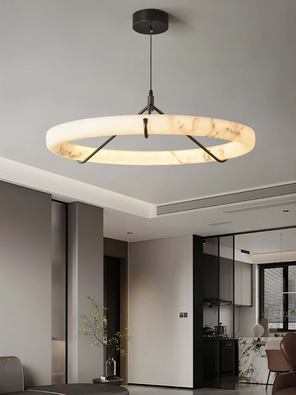 Alabaster Ring Pendant Lamp