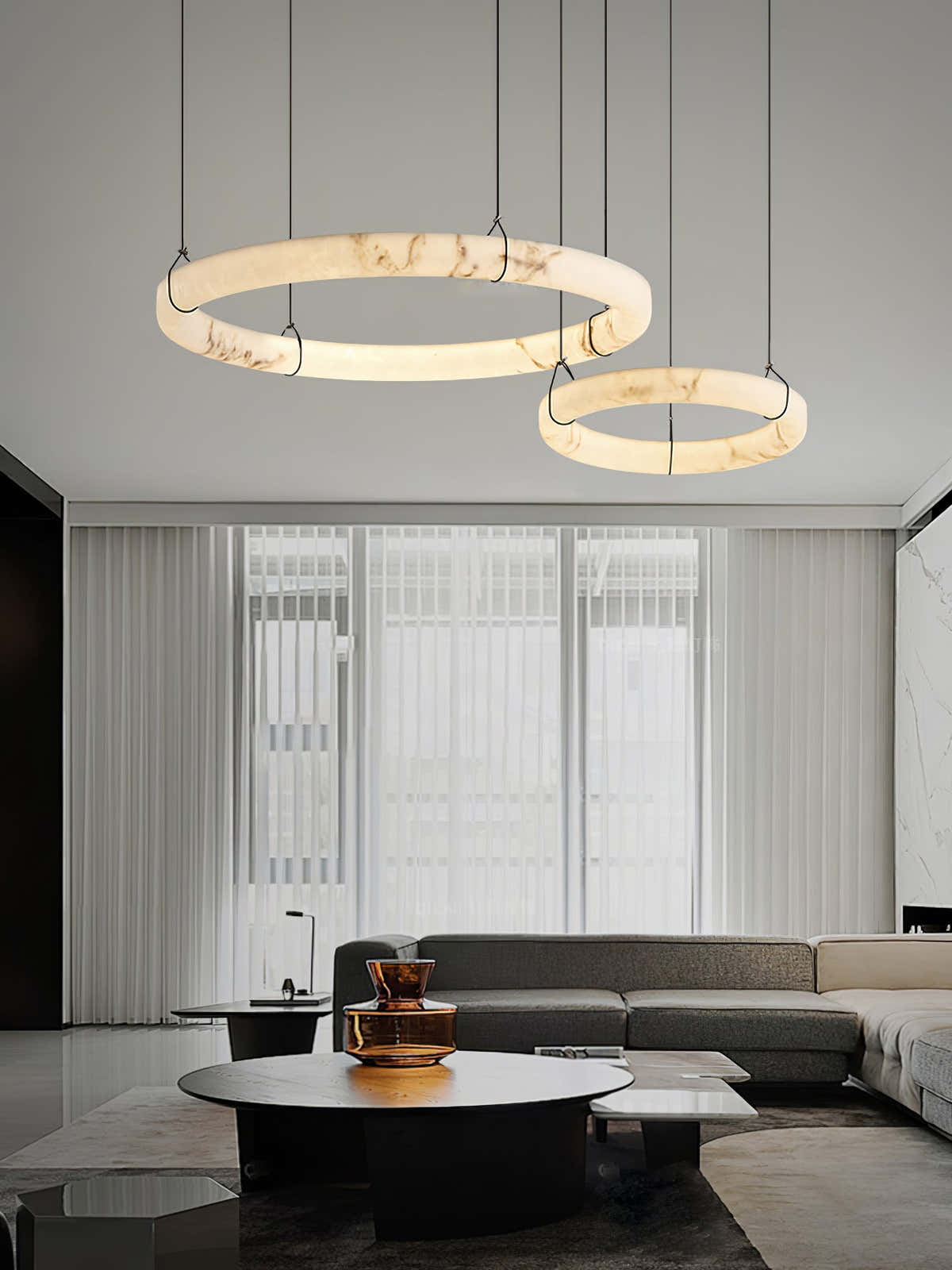 Alabaster Ring Pendant Lamp