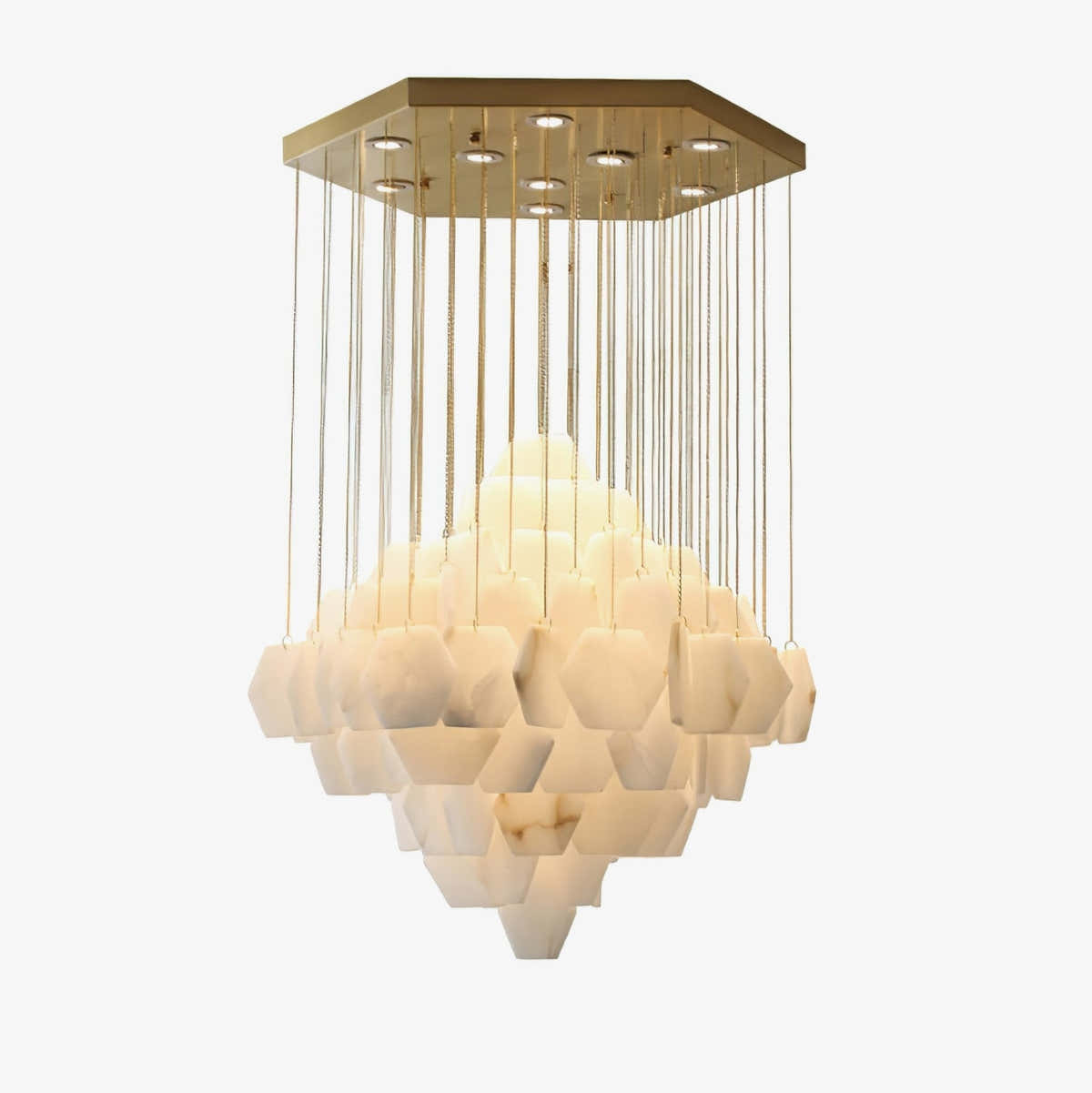 Hexa Alabaster Cascade Chandelier