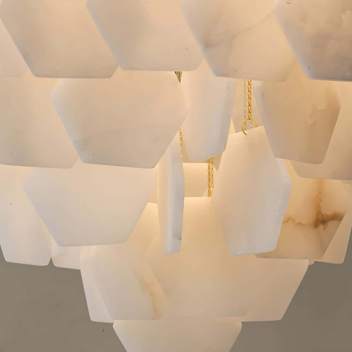 Hexa Alabaster Cascade Chandelier