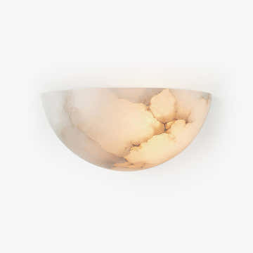 Alabaster Half-Moon Wall Sconce