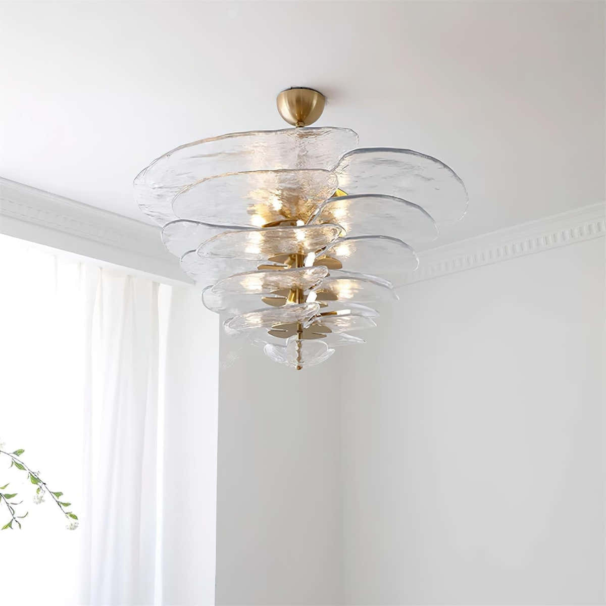 Petals Gold Murano Chandelier