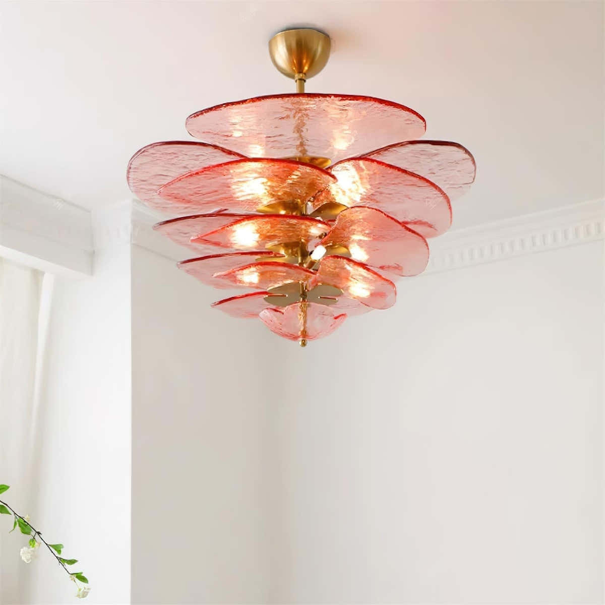 Petals Gold Murano Chandelier
