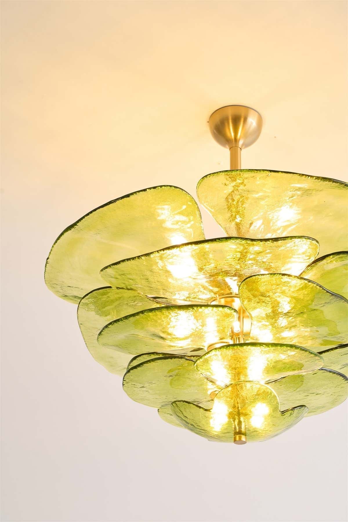 Petals Gold Murano Chandelier