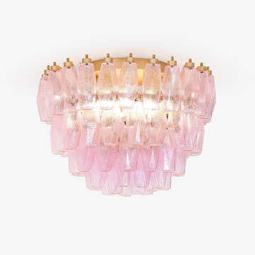 Poliedri Murano Pink Ceiling Light
