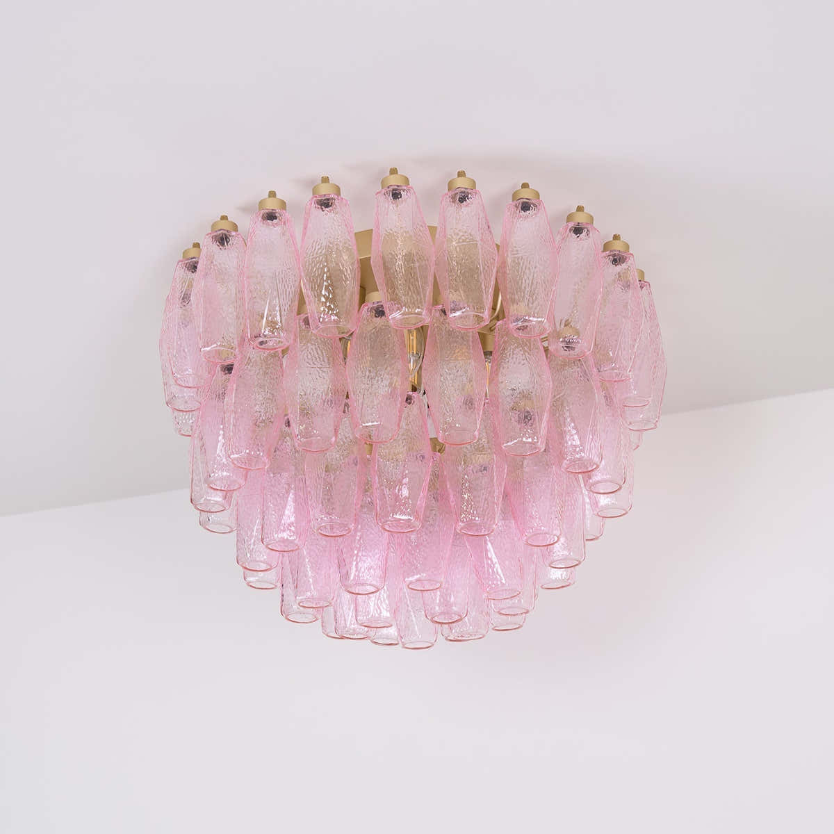 Poliedri Murano Pink Ceiling Light