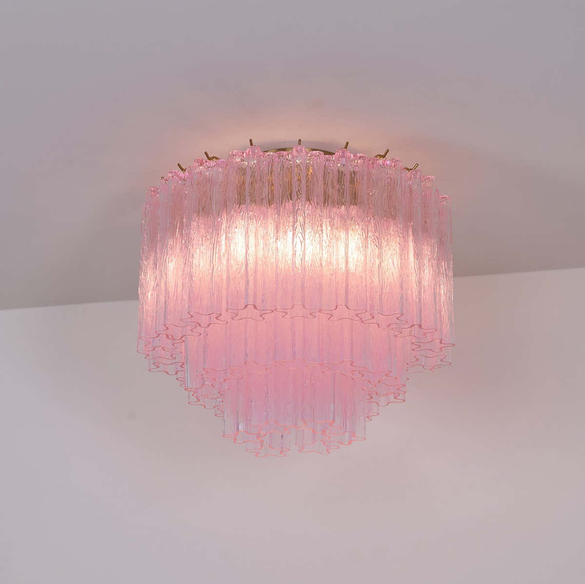 Murano Pink Glass Ceiling Light