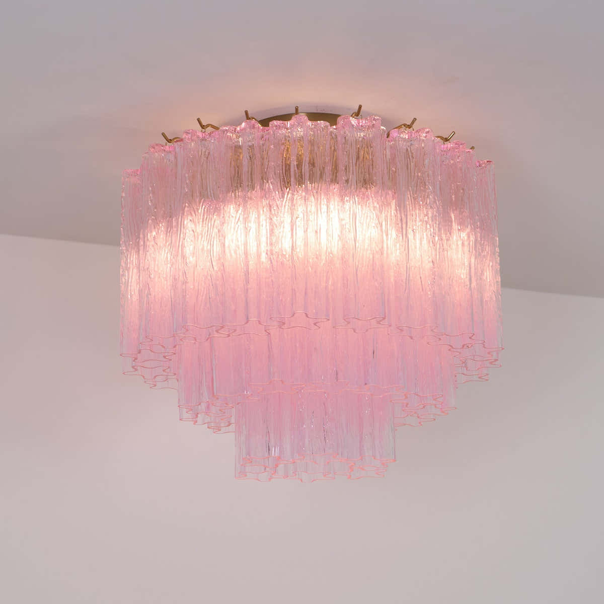 Murano Pink Glass Ceiling Light