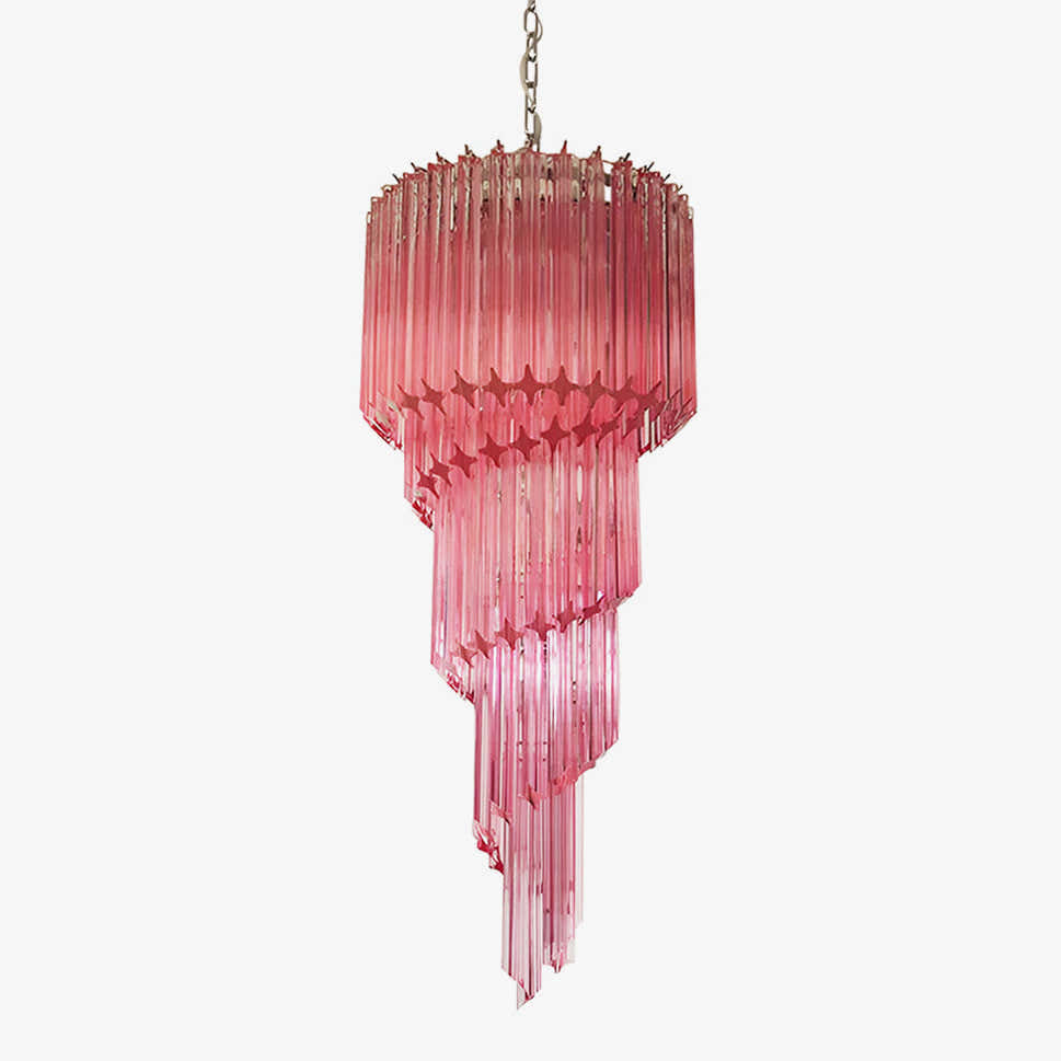 Murano Spiral Prism Glass Chandelier