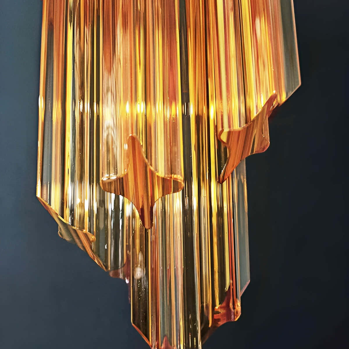 Murano Spiral Prism Glass Chandelier